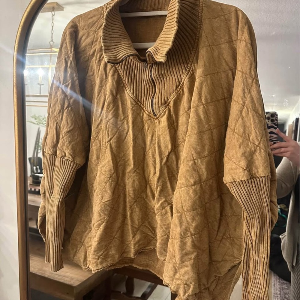Free People Tan Cowl Neck Sweater Shiloh